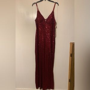 Red Sequined sheath dress